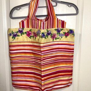 NWOT Handmade Reusable Foldable Grocery Shopping Gym Bag Travel Tote Colorful